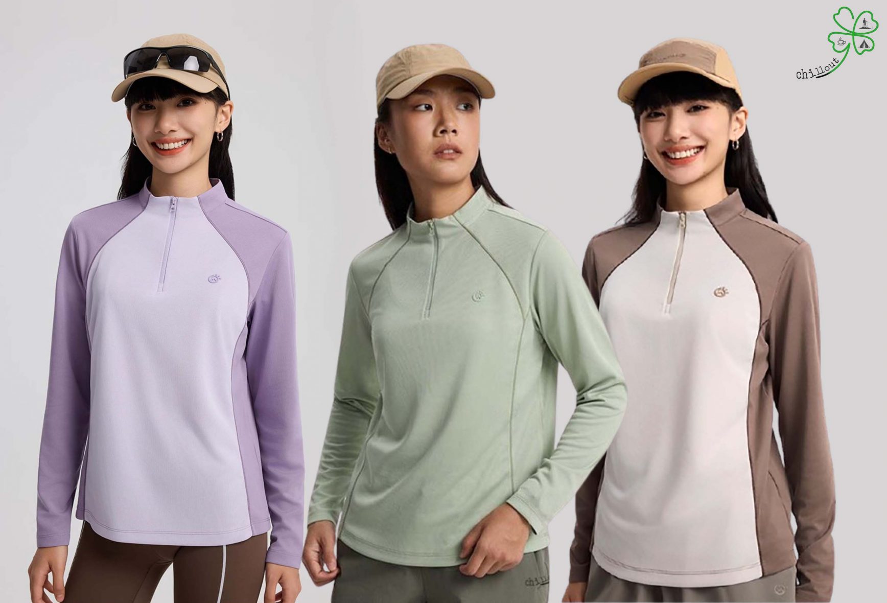 ÁO THUN LEO NÚI NỮ DÀI TAY – DÃ NGOẠI CỔ ĐỨNG THỂ THAO NGOÀI TRỜI – THOÁNG KHÍ, NHANH KHÔ – TECTOP